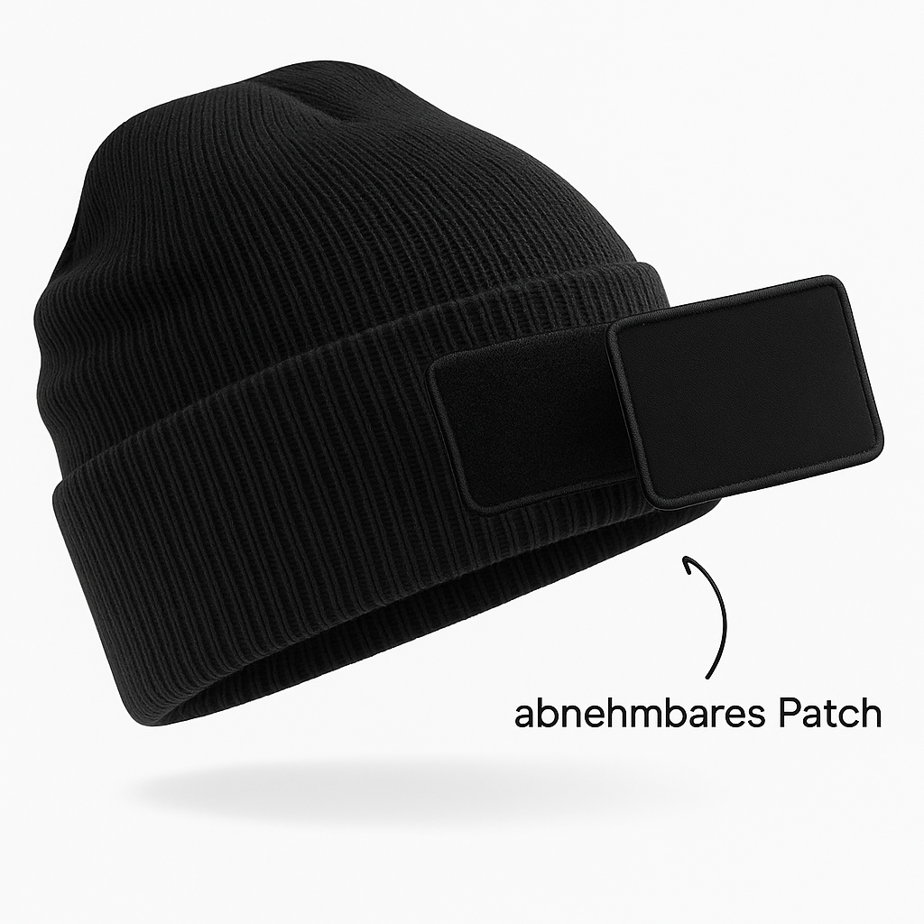 Beanie mit abnehmbarem Patch - kompatibel mit personalisierbarem LUKO GYM Patch mit Klett