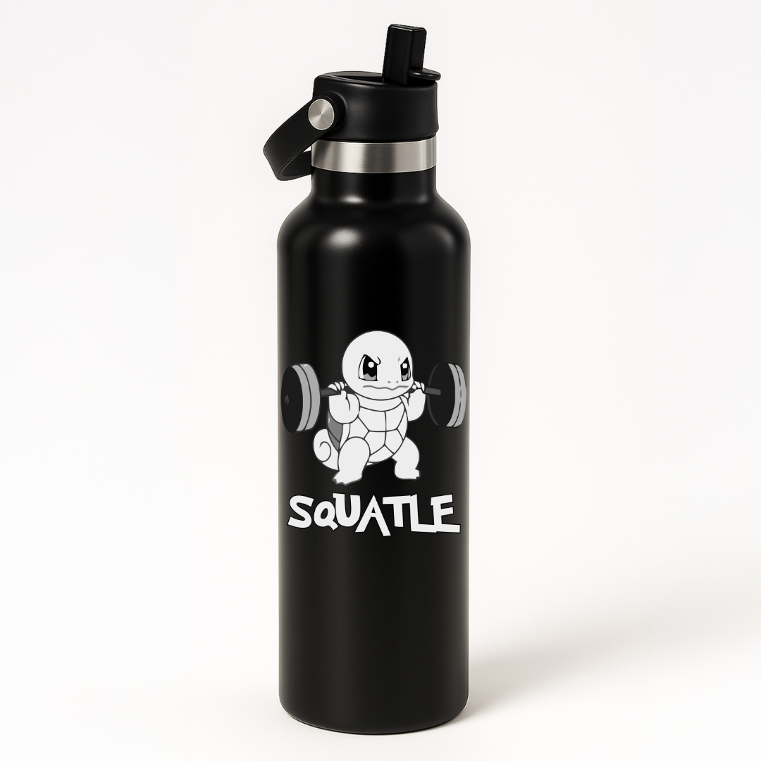 Thermo Edelstahl Sportflasche – 750 ml | Doppelwandig & mit Klapp-Strohhalm