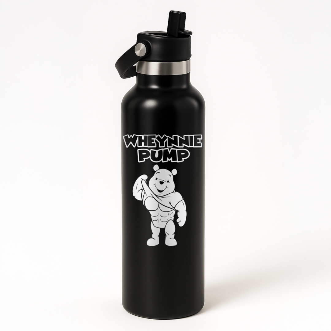 Thermo Edelstahl Sportflasche – 750 ml | Doppelwandig & mit Klapp-Strohhalm