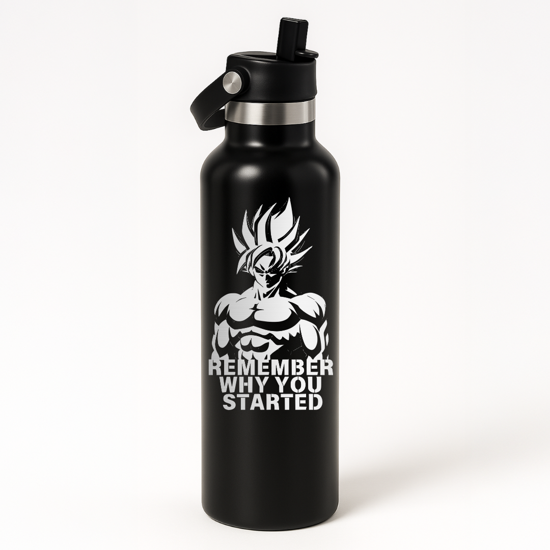 Thermo Edelstahl Sportflasche – 750 ml | Doppelwandig & mit Klapp-Strohhalm