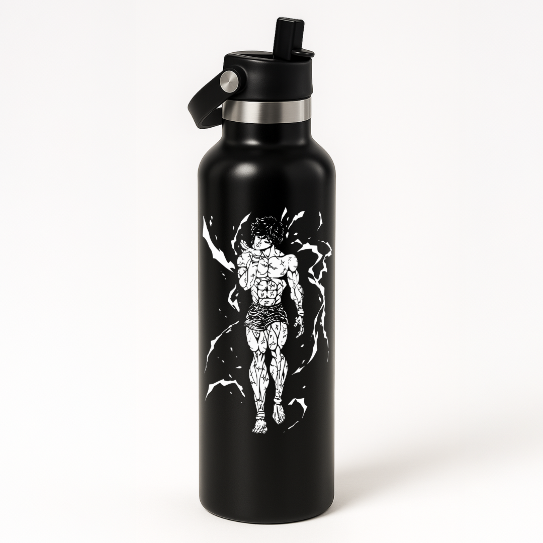 Thermo Edelstahl Sportflasche – 750 ml | Doppelwandig & mit Klapp-Strohhalm