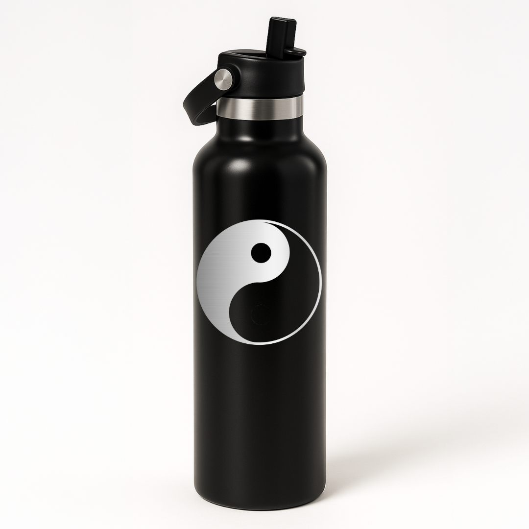 Thermo Edelstahl Sportflasche – 750 ml | Doppelwandig & mit Klapp-Strohhalm