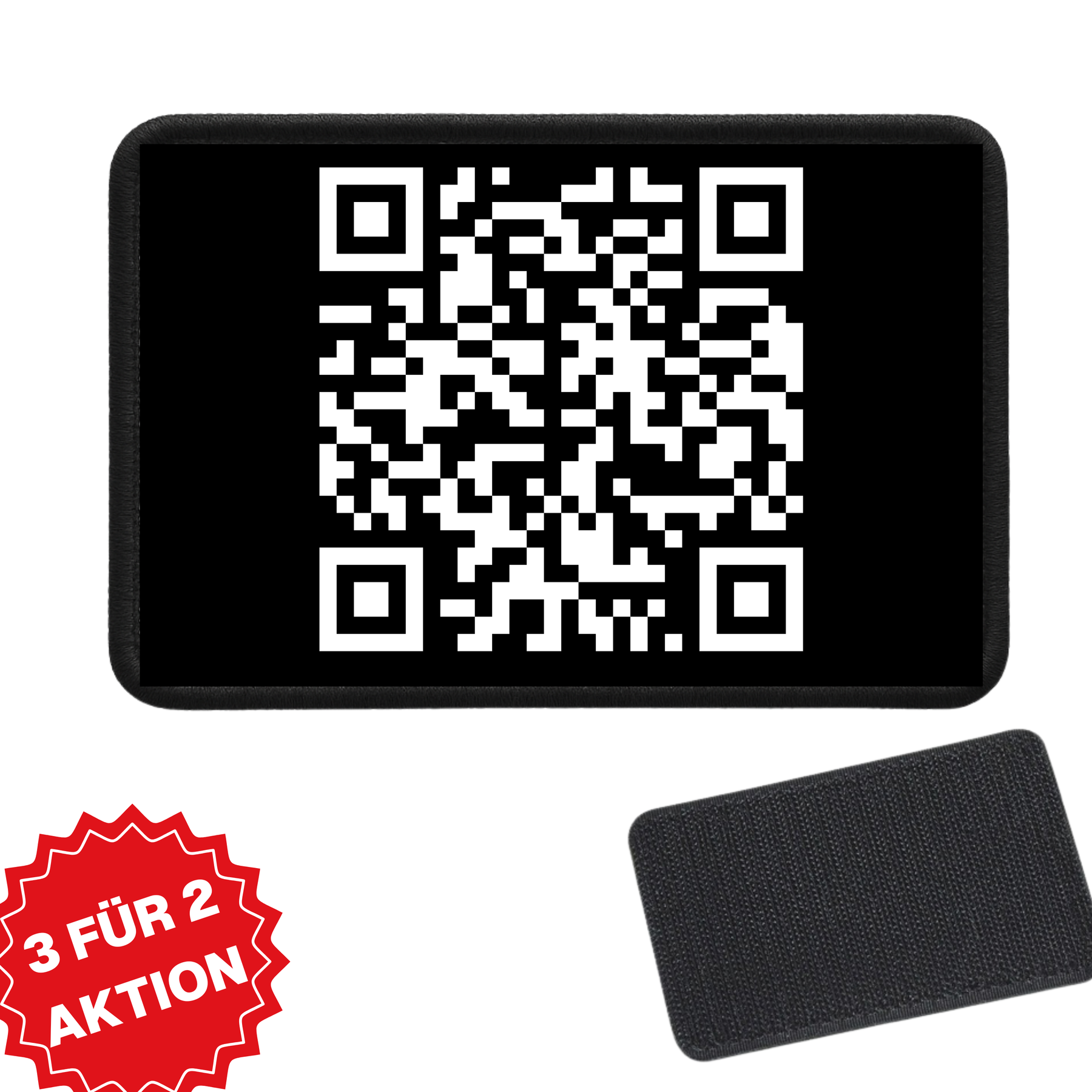 Personalisierbares Patch mit Klett – Eigenes Logo, Name, Flagge, QR Code, ab 1 Stück