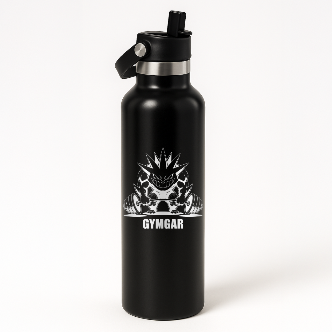 Thermo Edelstahl Sportflasche – 750 ml | Doppelwandig & mit Klapp-Strohhalm