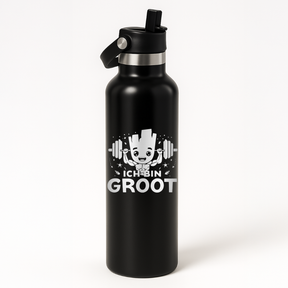 Thermo Edelstahl Sportflasche – 750 ml | Doppelwandig & mit Klapp-Strohhalm