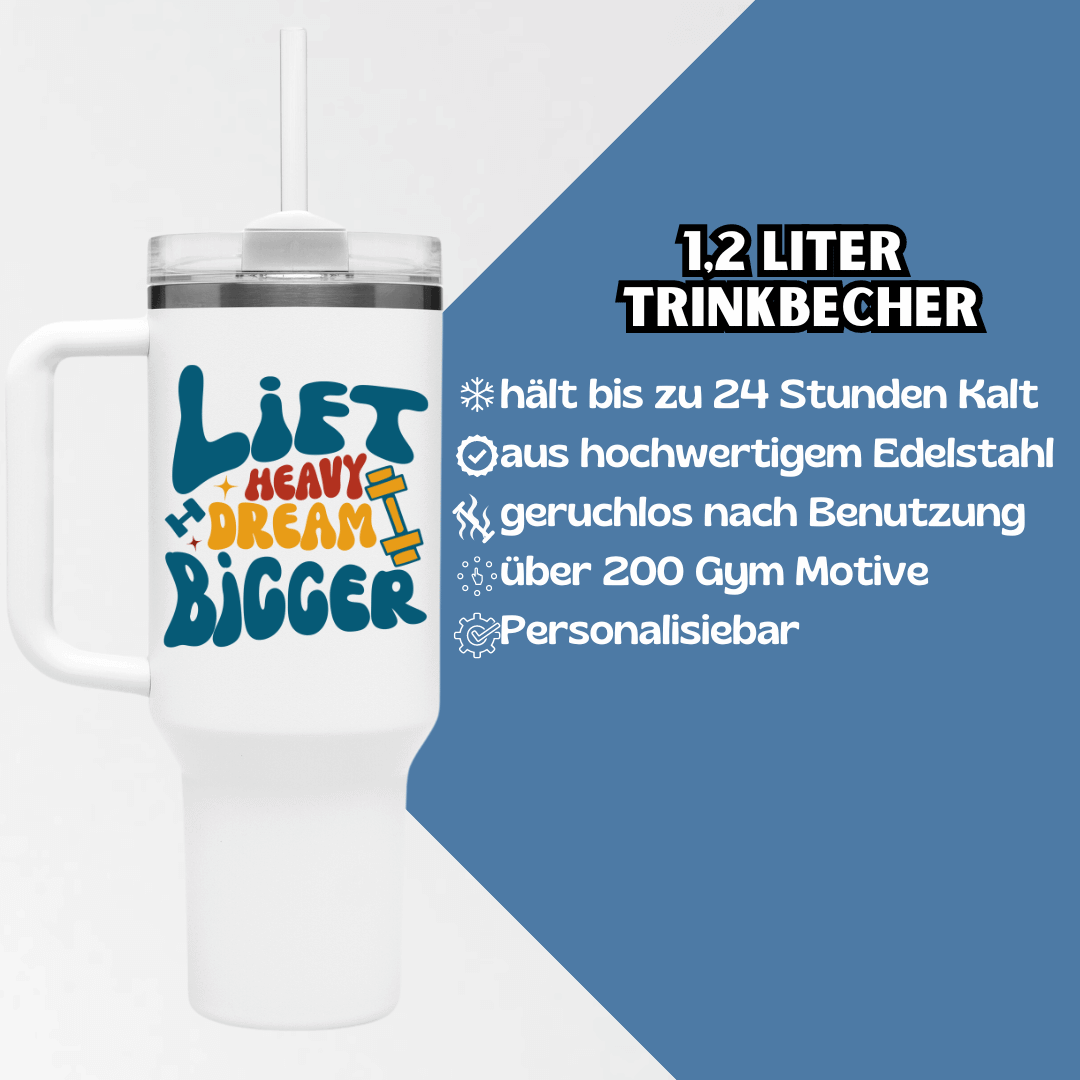 LIFT HEAVY, DREAM BIGGER - THERMO CUP